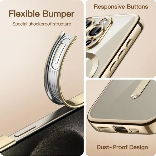 Vista 6 de JETech Funda magnética para iPhone 15 Pro Max de 6.7 pulgadas, protección completa de lente de cámara, compatible con carga inalámbrica MagSafe