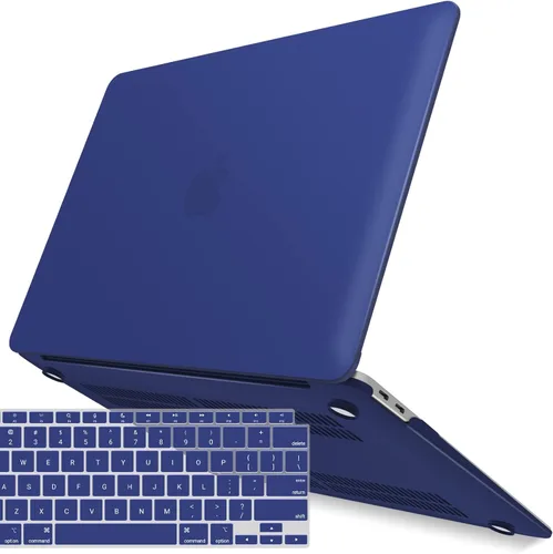 Vista 40 de IBENZER Compatible con Nuevo MacBook Air de 13 pulgadas Funda 2022 2021 2020 M1 A2337 A2179 A1932, Carcasa Rígida de Plástico con Cubierta de azul