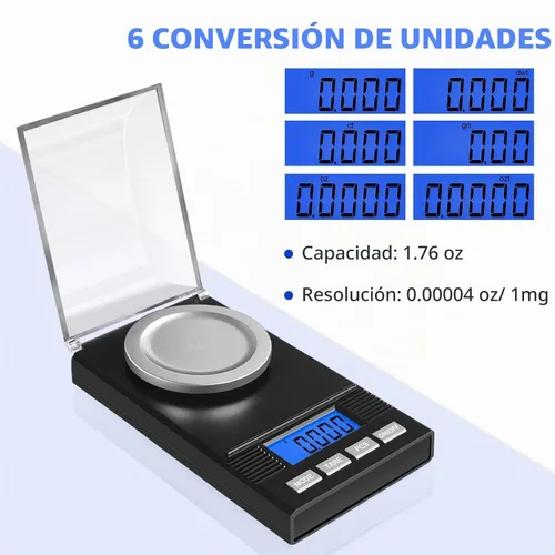 Vista 2 de Fuzion Escala de miligramo 1.76 oz/0.00004 oz, kit de báscula de polvo 6 en Negro
