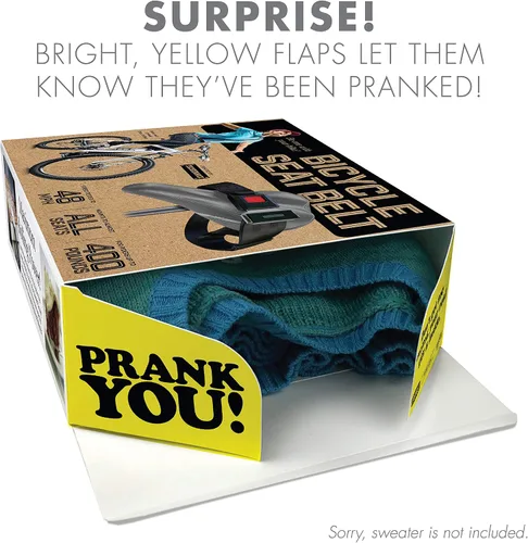 Vista 2 de Caja de Regalo de Broma de Cinturón de Seguridad para Bicicleta, Envuelve Tu Regalo Real en una Divertida Caja de Regalo de Broma Auténtica Prank-O