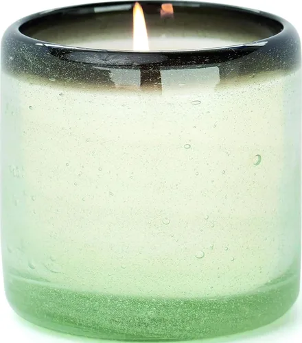 Vista 7 de Paddywax La Playa, Vela perfumada de agave azul salado en vidrio de burbujas soplado a mano reutilizable, vela de cera de soja con aproximadamente