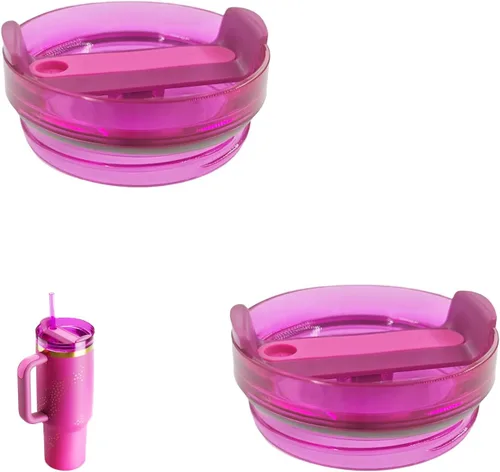 Vista 18 de Paquete de 2 tapas para vaso de 40 onzas compatibles con Stanley Quencher, cubiertas de vaso de acero inoxidable a prueba de derrames y resistentes