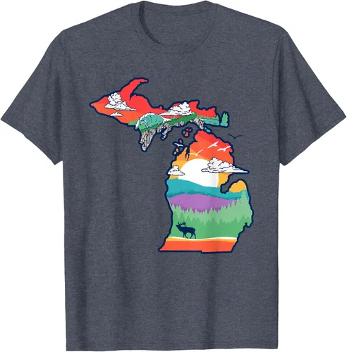 Vista 70 de Michigan Outside - Camiseta con ilustración artística