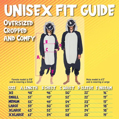 Vista 3 de Funziez! Adult Onesie Halloween Costume - Animal and Sea Creature - Plush One Piece Cosplay Suit for Adults, Men and Women