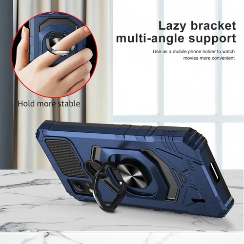 Vista 2 de Ailiber AT&T Motivate 4 Funda para teléfono con protector de pantalla, soporte de anillo para soporte magnético de automóvil, grado militar