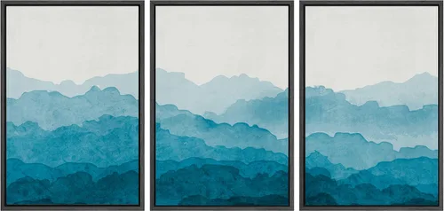 Vista 83 de SIGNWIN Lienzo enmarcado para pared, vista aérea de palmeras tropicales en un cielo azul, fotografía del océano costero, arte moderno, panorámico