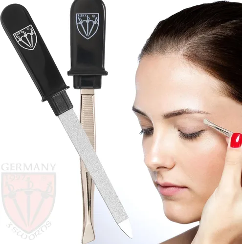 Vista 5 de 3 Swords Germany Lima de uñas de bolsillo de zafiro de doble cara y pinzas de bolsillo, fabricadas en Alemania