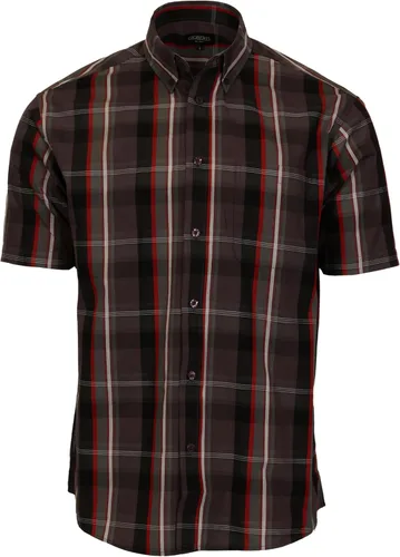 Vista 19 de Gioberti Men's Casual Plaid Button Down Short Sleeve Shirt 1162 - Royal / Negro / Gris