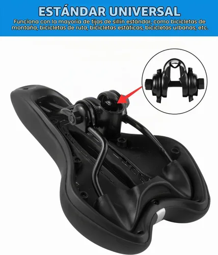 Vista 4 de Cómodo asiento de bicicleta para hombres y mujeres, asiento de bicicleta impermeable, silla de bicicleta de montaña transpirable, sillín de Azul