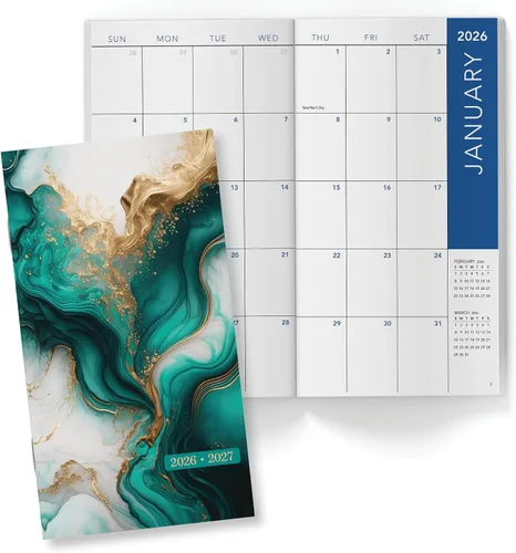 Vista 7 de Planificador Mensual de Bolsillo de 2 Años/Calendario de Bolsillo, 8.9 cm x 16.5 cm, 2026-2027: Planificador Semanal/Agenda Semanal/Organizador