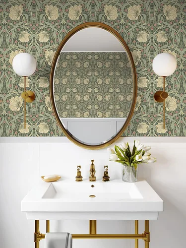 Vista 2 de NextWall - Papel pintado floral de pimpernel de pelar y pegar (Gardenia y Salvia)