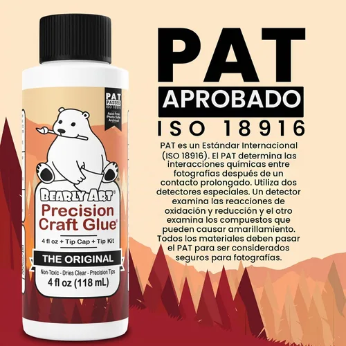 Vista 5 de Pegamento Bearly Art Precision Craft – El original – 4 oz – Kit de punta incluido – Se seca transparente – Punta de metal – Resistente a las arrugas