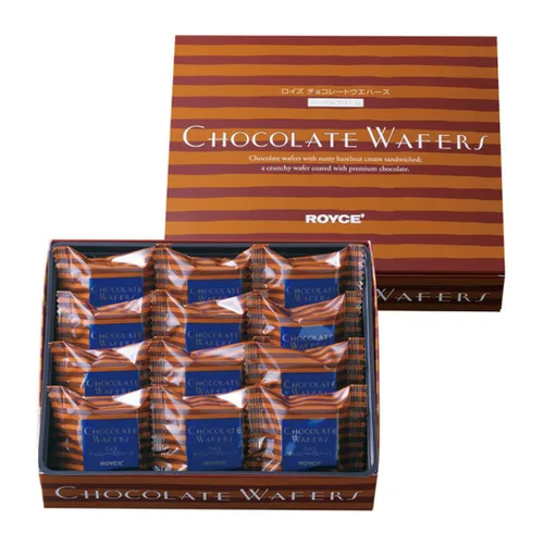 Vista 6 de ROYCE' Obleas de chocolate "Crema de avellana" – Obleas de chocolate con relleno sabroso, aperitivo gourmet para regalar y deleitar, chocolate