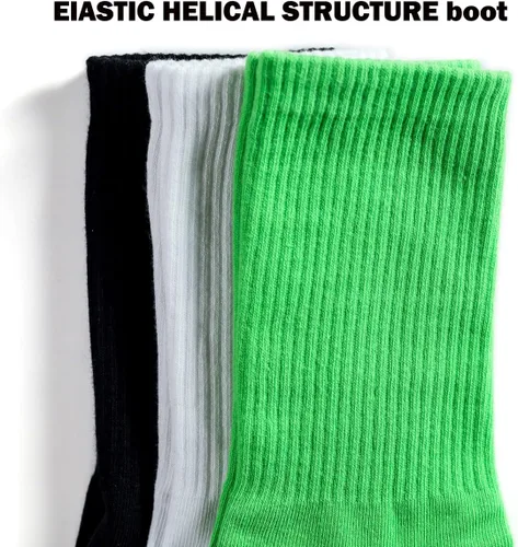 Vista 7 de Calcetines de algodón transpirables para hombre, calcetines suaves para pantorrilla, calcetines para mujer, paquete de 6