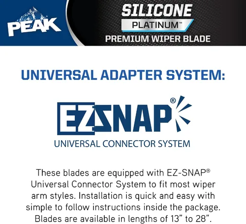 Vista 7 de PEAK Silicone Platinum - Limpiaparabrisas delantero de 13 pulgadas, limpiaparabrisas de repuesto con conector universal, paquete de 1 unidad