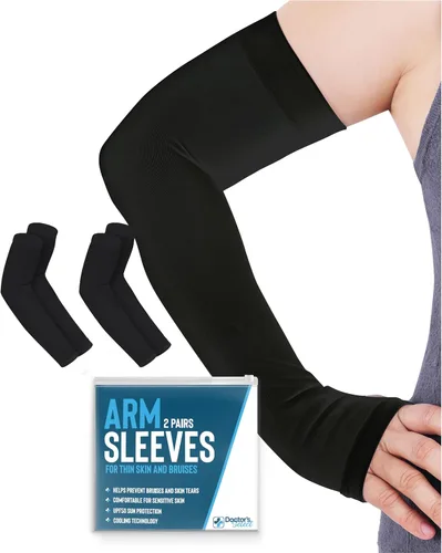 Vista 7 de Doctor's Select Protectores de brazo para piel fina y moretones para mujeres y hombres, 2 pares de protección solar UPF 50 y enfriamiento