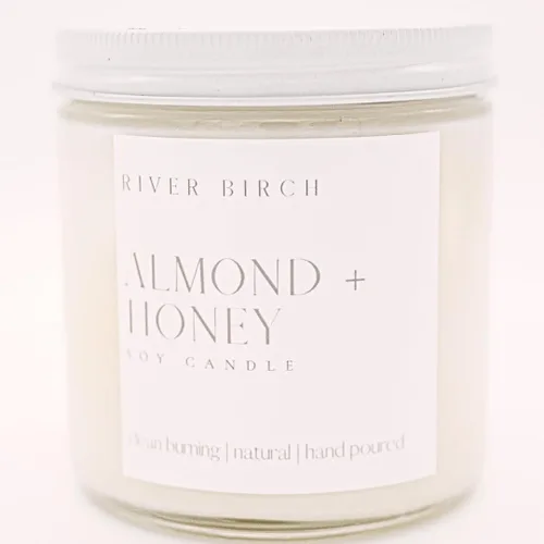 Vista 28 de River Birch Candles - Vela perfumada de almendra y miel Velas en tarro de ámbar de soja de primera calidad, totalmente naturales, no tóxicas, 8.5