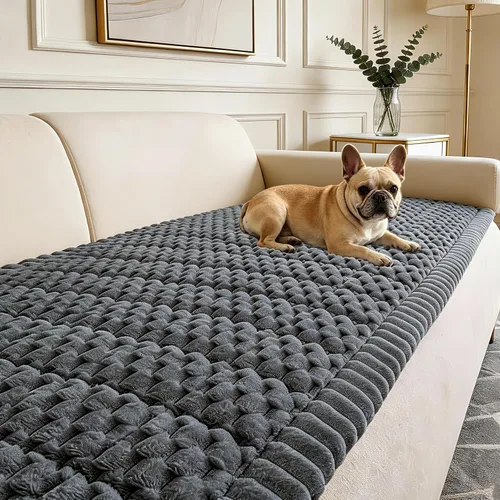 Vista 12 de Funda para sofá para perros lavable, fundas para sofá de 3 cojines no deslizantes, duraderas y peludas, funda para sofá apta para mascotas