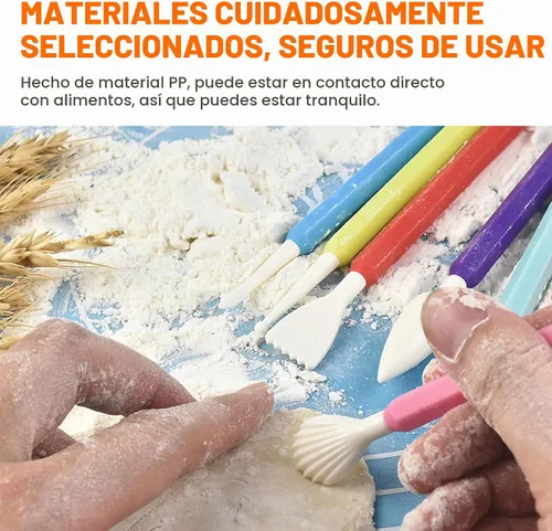 Vista 4 de CoguZed Kit de 9 herramientas de escultura de arcilla, herramientas de tallado de arcilla de doble cabeza, herramientas de arcilla de plástico