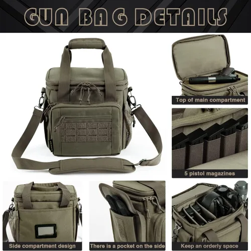 Vista 3 de Bolsa para el rango, estuche para pistola, bolsas de rango de estuche suave para pistolas y municiones con doble capa a prueba de explosiones