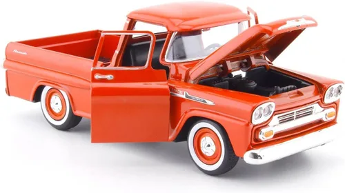 Vista 3 de 1958 Chevrolet Apache Fleetside Pickup Naranja 1/24 por Motormax 79311
