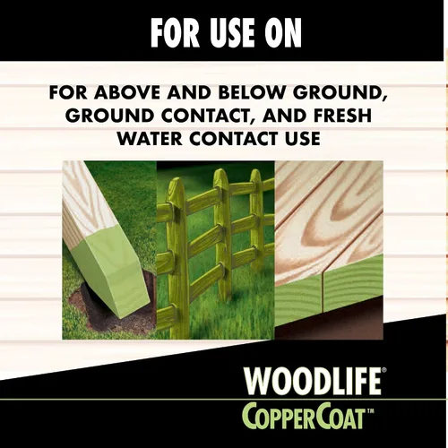 Vista 5 de WOODLIFE 1901A-4PK CopperCoat Conservante de madera verde, 0.88 galones, verde, paquete de 4