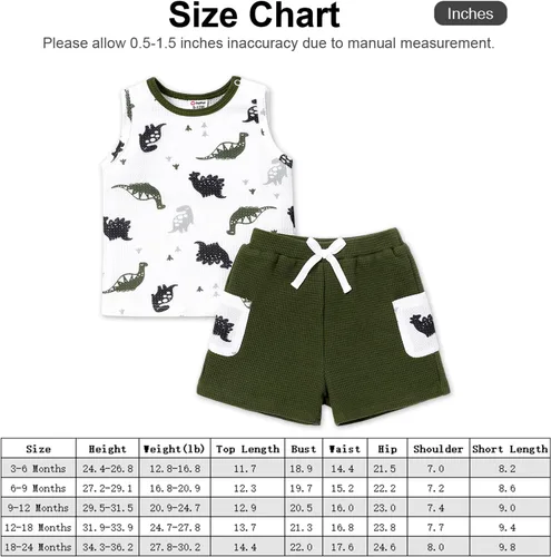 Vista 7 de PATPAT Ropa para bebés y niños, camiseta sin mangas y pantalones cortos, 2 piezas, chaleco sin mangas, conjuntos de trajes para bebés y niños