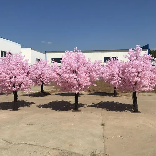 Vista 2 de Hermosa flor artificial rosa, gran simulación, árbol de cerezo artificial, flor de seda, árboles de cerezo artificiales, rosa claro, para interiores