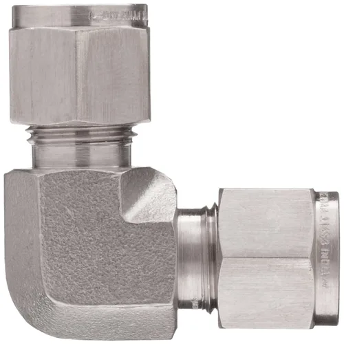 Vista 2 de Brennan N2500-04-04-SS Tubo de compresión de acero inoxidable, codo de 90 grados, tubo de 1/4" OD