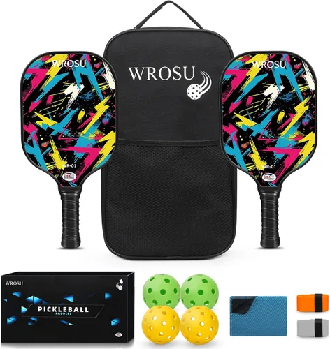 Vista 15 de Carbon Fiber Pickleball Paddles Set of 4 or 2 Rackets,USAPA Approved Pickleballs Equipment with Balls,Bag,Accessories,Carbon Fiber T300 Lightweight