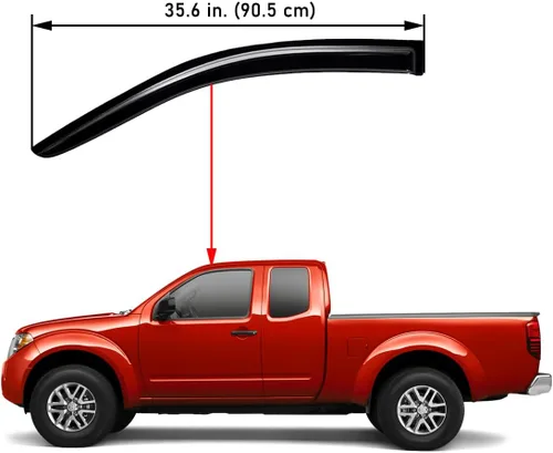 Vista 3 de Lightronic Visera de ventana de ventilación automática de montaje exterior extraduradera, se adapta a Nissan Frontier 2005-2019, cabina King