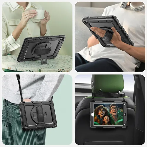 Vista 6 de SEYMAC Funda para iPad de 6ª/5ª Generación de 9.7 Pulgadas, Funda Protectora Resistente de Cuerpo Completo a Prueba de Golpes con Protector