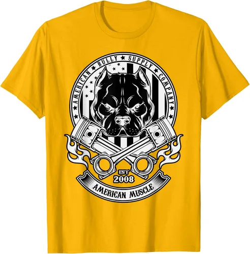 Vista 35 de American Muscle - Camiseta de cabeza dura Pit Bull American Bully, Negro, S