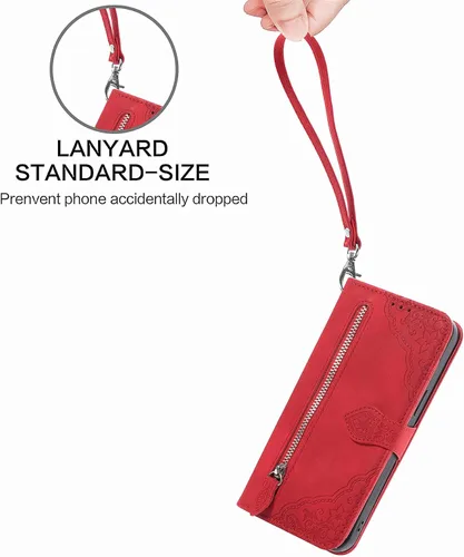 Vista 7 de Funda compatible con Xiaomi Poco X3 GT, cartera con cremallera, compatible con Redmi Note 10 Pro (China) 5G de piel sintética con cierre magnético