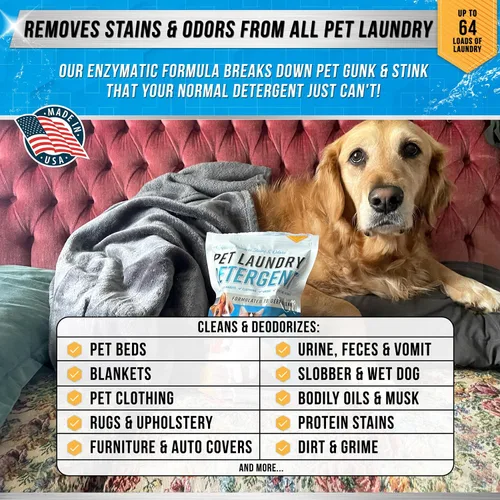 Vista 2 de Detergente para Ropa de Mascotas Eliminador de Olores - ACTIVE Detergente en Polvo a Base de Enzimas para Camas de Perros, Orina de Gato, Compatible