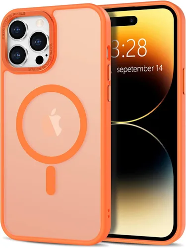 Vista 70 de Anuck - Funda magnética para iPhone 11 compatible con MagSafe, carcasa trasera mate translúcida dura, borde de TPU, delgada, resistente a impactos
