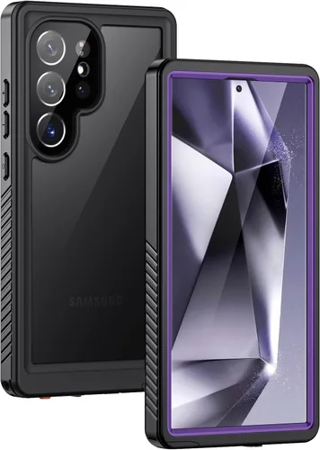 Vista 10 de Lanhiem Funda para teléfono Samsung Galaxy S24+ Plus, IP68 impermeable a prueba de polvo con protector de pantalla integrado, carcasa protectora Azul
