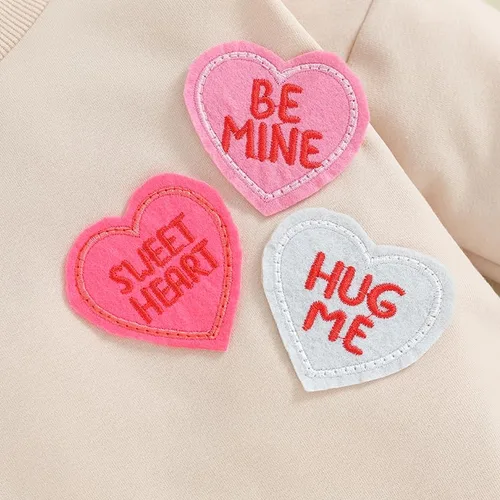 Vista 5 de Conjunto de manga larga para bebés y niñas, con texto en inglés My First Valentines Day