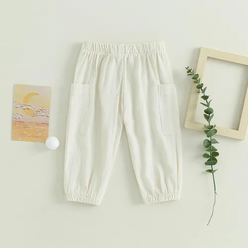 Vista 6 de Pantalones deportivos de algodón para bebé, niño y niña, pantalones de harén hippie, pantalones de carga para bebés, pantalones largos de otoño