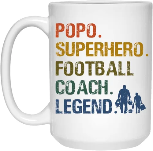Vista 2 de Taza Popo de entrenador de fútbol – Taza Popo Legend – Manager de fútbol – Taza de café para el día del padre – Taza de fútbol – Taza Popo – Regalo