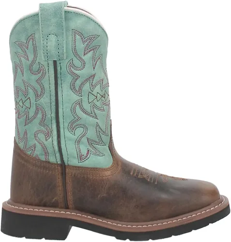 Vista 3 de Dan Post Botas Niños Niñas Nia Tooled Inlay Punta cuadrada Botas Casual Mid Calf - Azul
