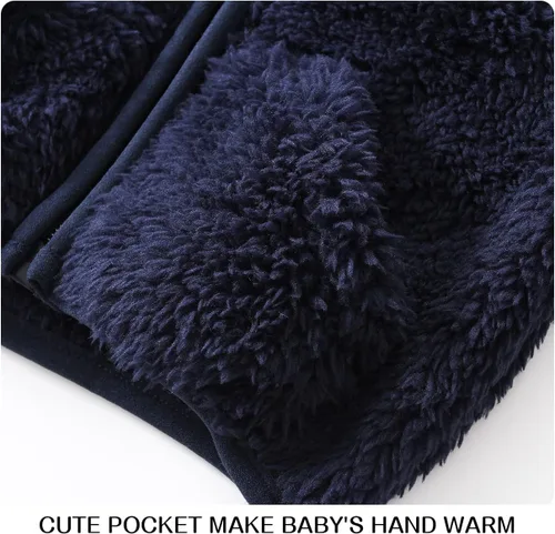 Vista 5 de Chaqueta de forro polar para bebé, ropa de vino para niña, abrigo para niños pequeños