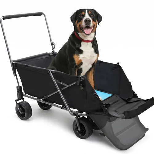 Vista 10 de REDCAMP Carro Plegable para Perros con Extremo Trasero Extensible de Servicio Pesado, 220L Carrito Utilitario Plegable Grande Cochecito para Perros