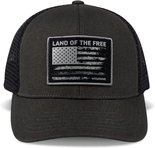 Vista 18 de Wolverine Gorra Trucker Parte trasera de malla Snapback Ajustable Resistente Duradero Workwear 1883 - Oliva negra