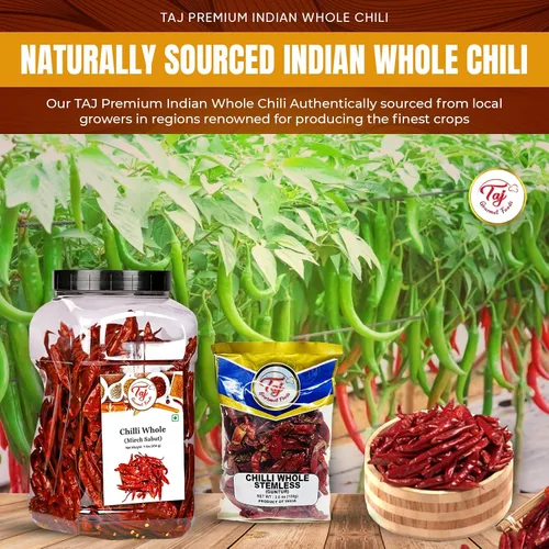 Vista 2 de TAJ Premium Indian Whole Chilli (Mirchi entero, sin tallo), (3.5 onzas)