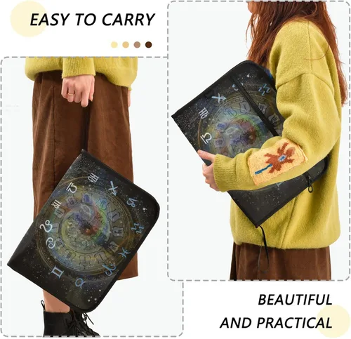 Vista 4 de susiyo Astrology - Carpeta de archivo expansible de doce signos del zodiaco, 13 bolsillos, tamaño carta A4, carpeta de archivo de acordeón