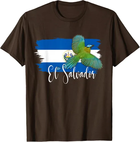 Vista 6 de Camiseta con la bandera de El Salvador, mapa de El Salvador, camiseta de Salvador para mujer, Negro