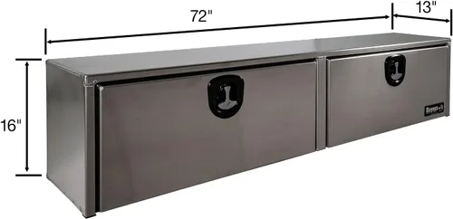 Vista 8 de Buyers Products 1751651 - Caja de camión de aluminio plateado con tapa superior, 72 x 13 x 16 pulgadas, Fabricada en EE. UU., Grado profesional