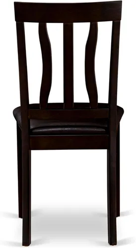 Vista 9 de East West Furniture ANTI5-CAP-LC - Juego de muebles de comedor de 5 piezas, incluye una mesa de cocina redonda con pedestal y 4 sillas de comedor