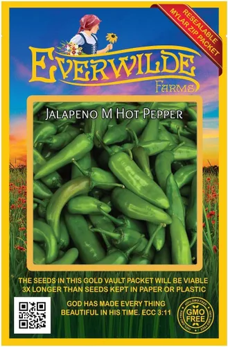 Vista 4 de Everwilde Farms - Semillas de pimiento picante de jalapeño de 1 onza - Gold Vault